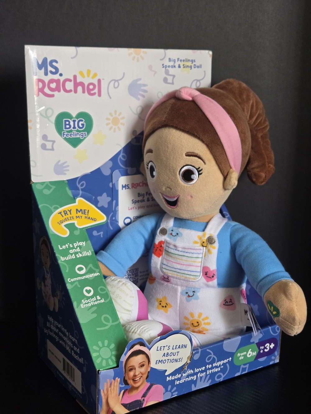 Ms. Rachel Big Feelings Speak & Sing Doll Sensory Learning Toy New In Box NIB